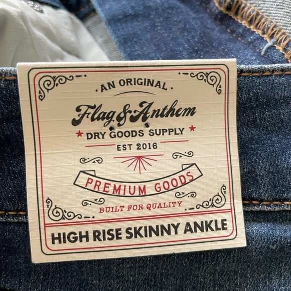 NWT Flag & Anthem Skinny Ankle Blue Jeans High Rise Size 8 - Picture 7 of 13